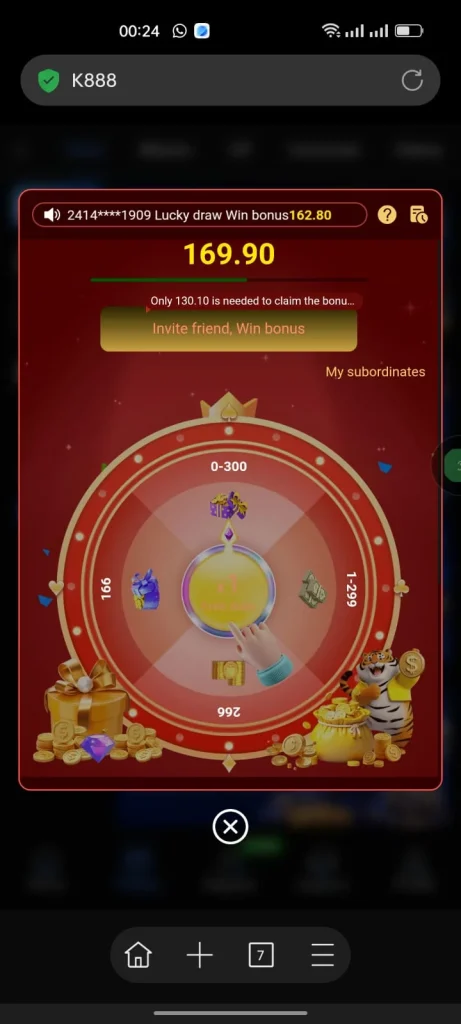 K888 Game Lucky Wheel
