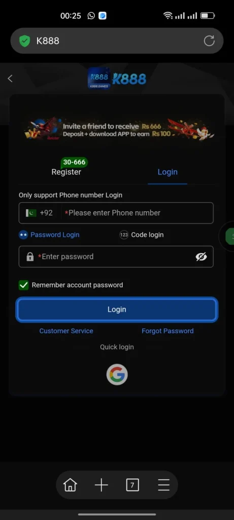 K888 Login